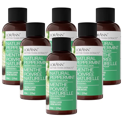 LorAnn Oils Peppermint Emulsion & Flavoring - 2 Fl Oz Pack of 6 - Baking Essential