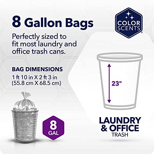 Color Scents Vanilla Flower Scented Trash Bags - 8 Gallon, 40 Count