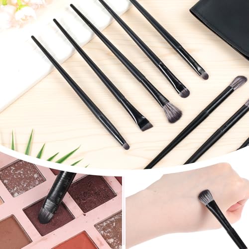 10-Piece Eye Makeup Brush Set with Storage Pouch - Soft Synthetic Fiber