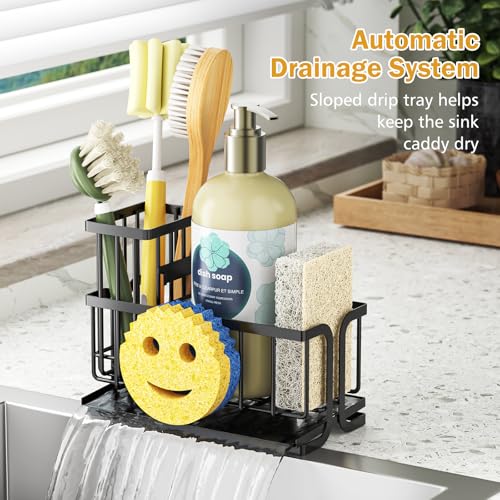 Epicano Countertop Sink Caddy: Rustproof Stainless Steel Sponge Holder