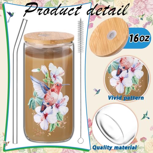 Hummingbird Gift Set with 16 oz Glass Tumbler Cosmetic Bag and Socks - Variation of Hummingbird