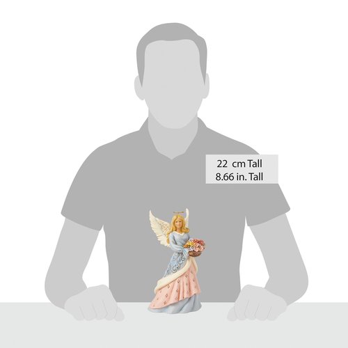 Enesco Jim Shore Heartwood Creek Easter Angel with Flower Basket Figurine- Stone Resin Hand Crafted Collectible Figurines Easter Home Decor Statue, 8.66 Inch