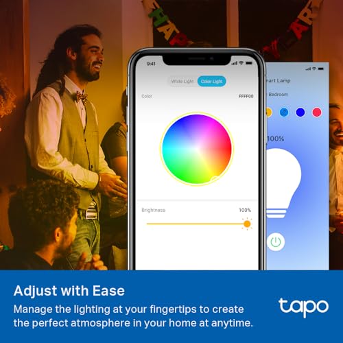 Tapo Multicolor Smart Light Bulbs, Dimmable RGBW A19 E26 800LM