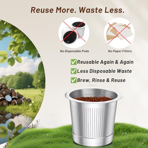 ComfortGrip Reusable K Cups for Keurig 1.0 - 2 Pack Stainless Steel Pods