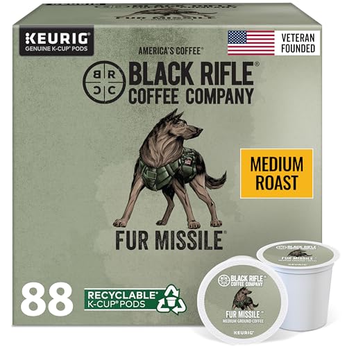 Black Rifle Coffee Fur Missile Medium Roast Pods - 88 Count K-Cup Compatible