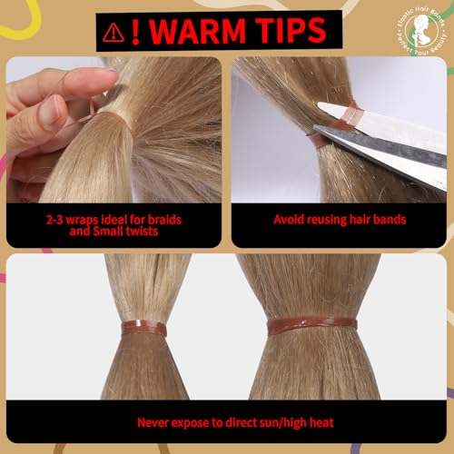 Teenitor Light Brown Hair Elastic Bands, 20mm Small Rubber Hair Ties 300pcs