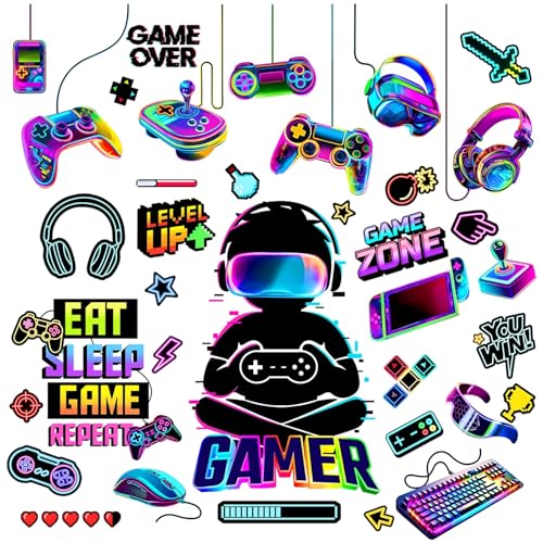 Gamer Video Game Controller Wall Decals for Boys' Room Decor