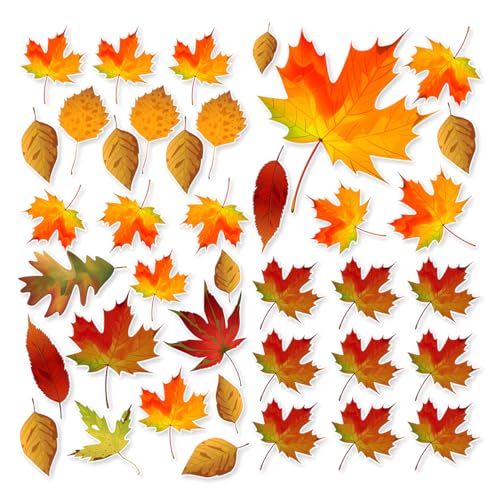 Autumn Leaves Sticker Pack - 30 Vinyl Fall Foliage Stickers