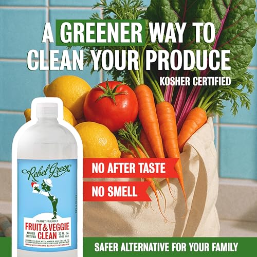 Rebel Green Fruit and Vegetable Cleaner, Natural Plant-Derived Wash