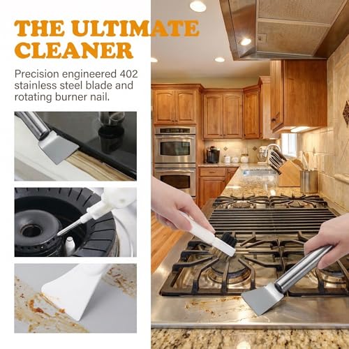 2-Piece Stove Cleaning Brush and Scraper Set for Kitchen