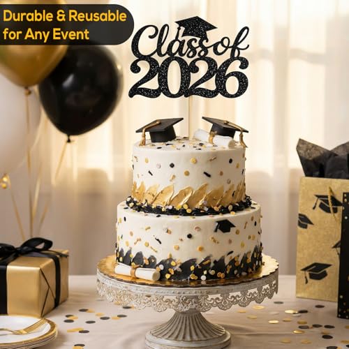 Class of 2026 Graduation Cake Toppers & Centerpieces Kit - 12PCS