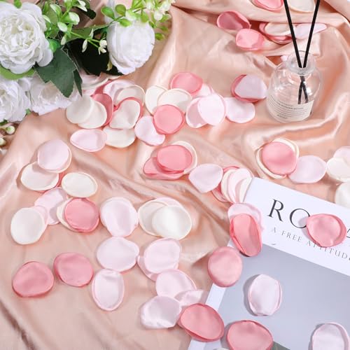 200 Pcs Silk Rose Petals for Wedding Decor - Reusable & Washable