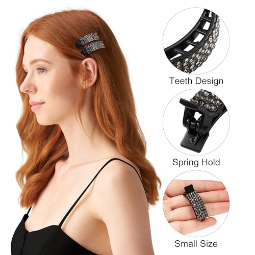Small Rhinestone Hair Clips 10 Pack Bling Mini Crystal Hair Claw Clips