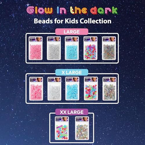 Red by Kiss Glow in the Dark Hair Beads - Large Assorted