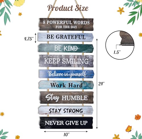 Inspirational Rustic Wooden Wall Sign with Positive Quotes