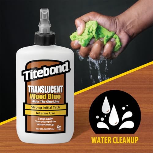 Titebond 8 oz Translucent Wood Glue - Fast Set, Strong Bond