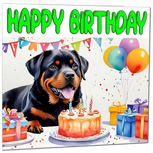 Rottweiler Birthday Card - Premium Eco-Friendly Greeting Card 145mm