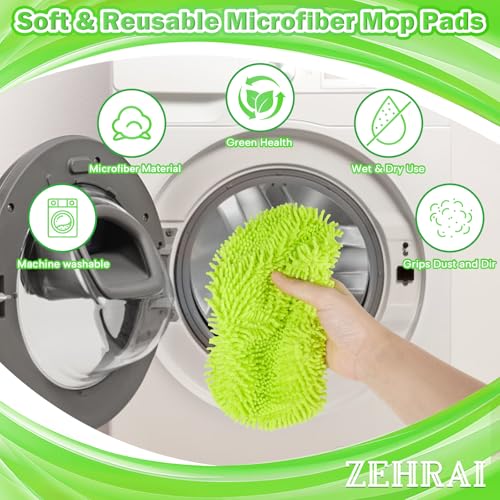 6 Pack Reusable Microfiber Mop Pads for Swiffer Sweeper - Machine Washable