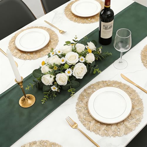 Quantum Love Gold Butterfly Round Placemats Set of 6 - Elegant Vinyl Table Mats