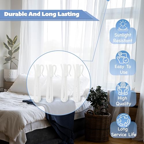 CeeVian Adjustable Curtain Pleat Hooks 30PCS 85mm for Pleated Curtains