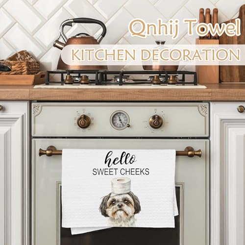 Shih Tzu Bathroom Hand Towel - Hello Sweet Cheeks Decorative 16x24 Inch