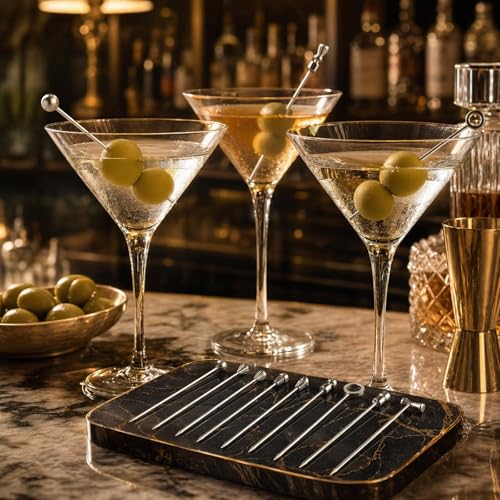 9-Piece Stainless Steel Reusable Cocktail Picks Set
