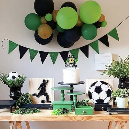 Soccer 6th Birthday Cake Topper - Football Theme Party Decoration