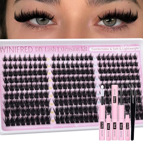 Winifred Manga Lash Clusters Kit Wispy DIY Individual Eyelashes with Spikes