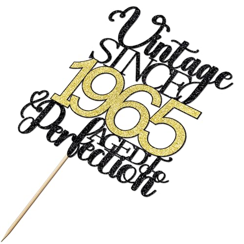 Vintage 1965 Aged To Perfection 61st Birthday Cake Topper