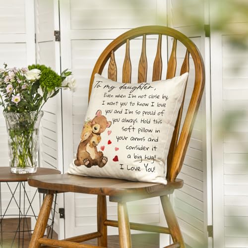 Daughter Throw Pillow Cover 18x18 - Christmas Gift for Her