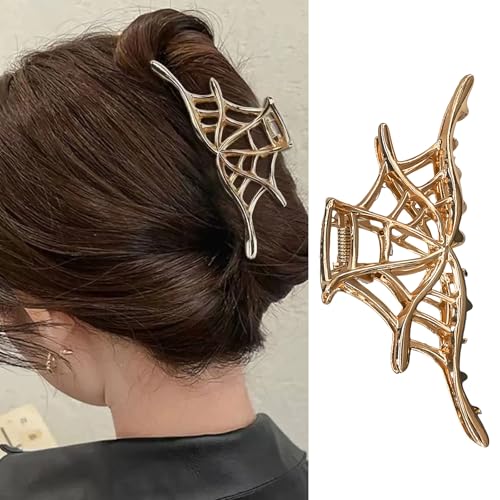 HAIMITI Gothic Spider Web Hair Claw Clip Y2K Halloween Hair Accessory