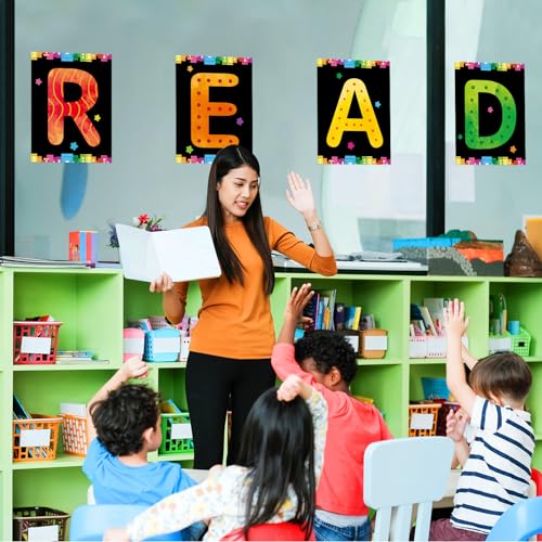 COCHIE Reading Posters Set of 4 - Classroom Decor for Kids