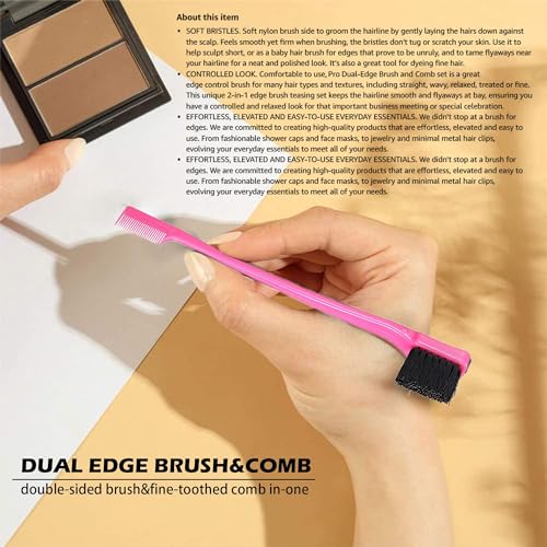 Soft 'N Style Double Sided Edge Control Hair Brush Comb 4 Pack