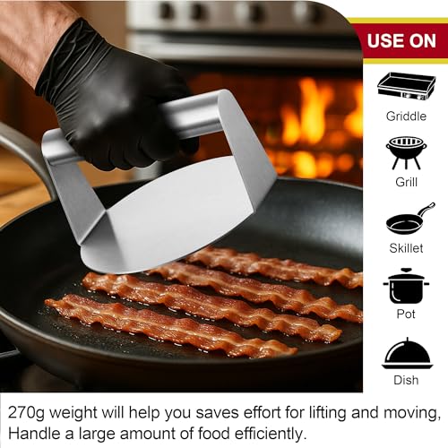 Joyfair 5.5 Inch Stainless Steel Smash Burger Press for Grilling