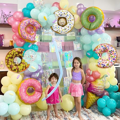 Giant Pink Donut Foil Balloons Set – 6 Pack for Birthday Decor