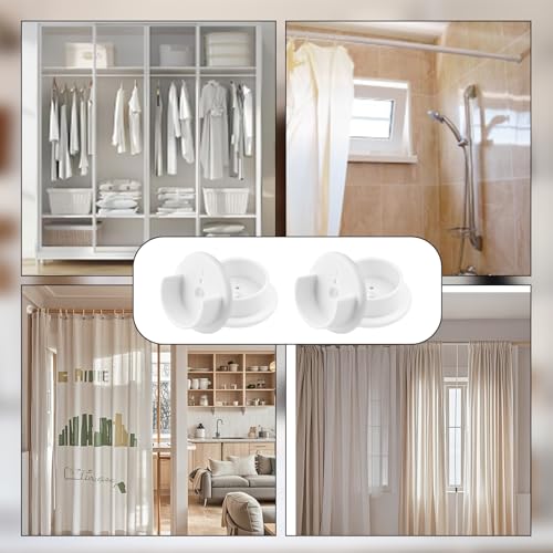 4-Pack Closet Rod Holders - Durable White Plastic Sockets for 1.38" Bars
