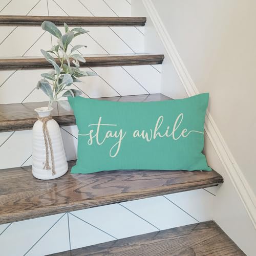 Farmhouse Decorative Pillow Covers 12x20 Set of 2 - Turquoise