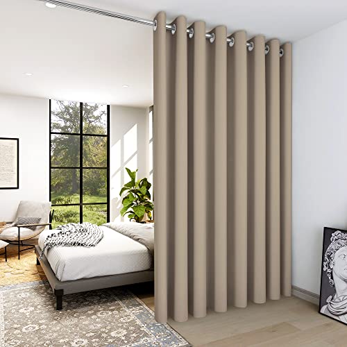 Deconovo Extra Wide Blackout Curtain Divider 180" x 108" - Khaki