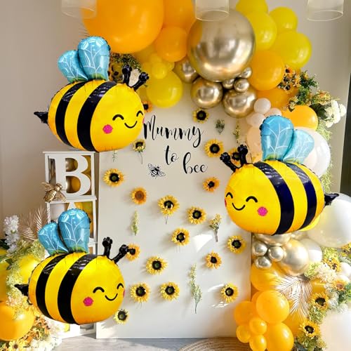 4-Pack Bumblebee Foil Balloons - Honey Bee Party Decorations