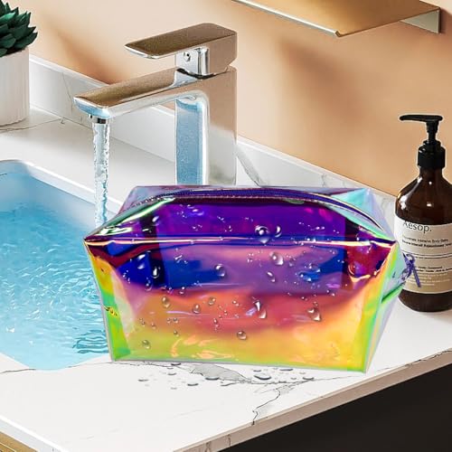 TotePrint Purple Holographic PVC Waterproof Cosmetic Toiletry Bag