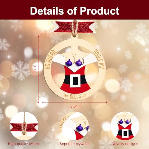 Funny Christmas Ornaments - Humorous Wooden Tree Decor Gifts