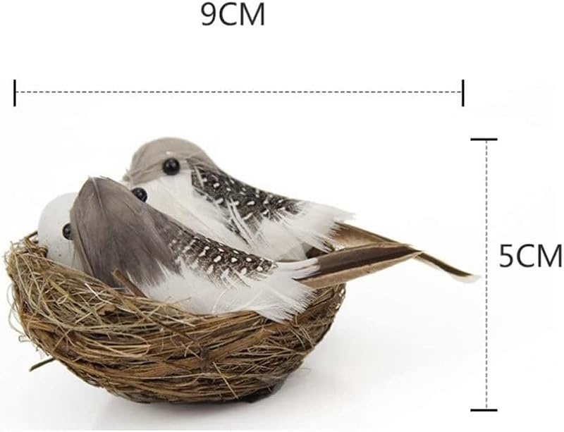 Realistic Feathered Bird Nest with Eggs Ornament for DIY Crafts and Home Decor