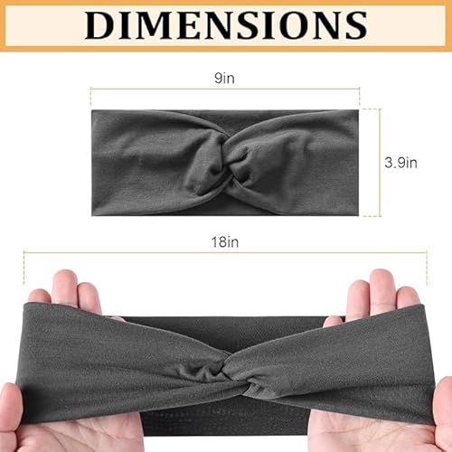 12-Pack Wide Stretch Headbands for Women - Non-Slip Extra Wide Turban Hair Bands for Workout, African Style, Sports & Daily Use (Breathable, All-Day Comfort) Color1 (Color2)