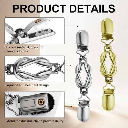2 Pcs Waist Cincher Clips - Stylish Gold & Silver Shawl Fasteners
