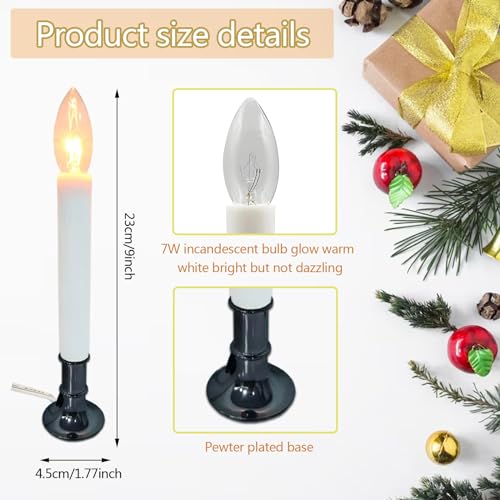 Pewter Base Electric Window Candle Lamp with Dusk to Dawn Sensor - 8 Pack Variation of Pewter Base Sensor