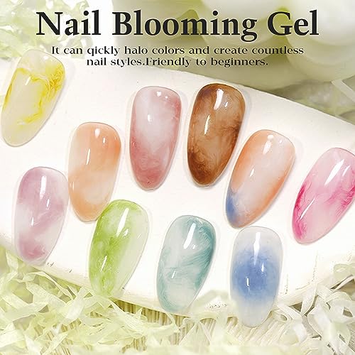 Lavender Violets Blooming Gel 15ml Clear UV LED Nail Polish for Marble Watercolor Art