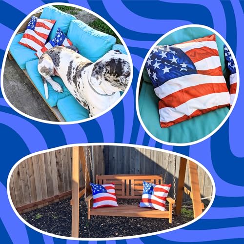 Iconikal 2-Pack American Flag Throw Pillow Covers - 18x18