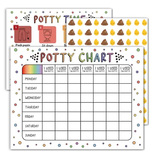 17-Piece Potty Training Sticker Chart for Kids - Multi Variation