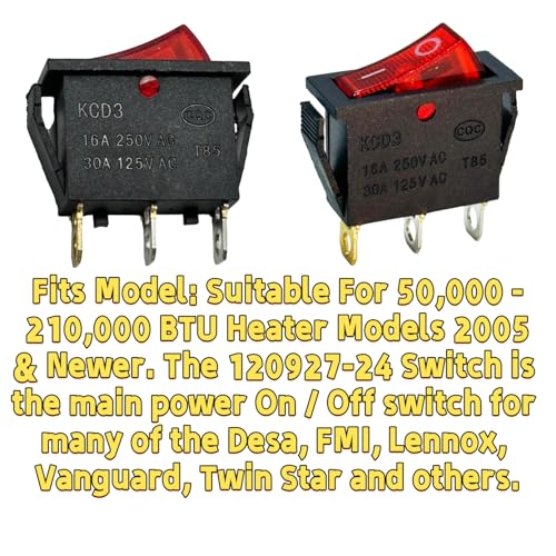 120927-24 Lighted Rocker Switch 4-Pack for Electric Fireplaces