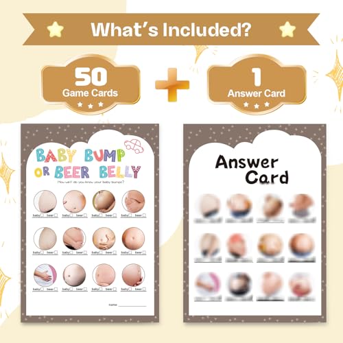 OLOUTAB Baby Shower Beer Belly Game - Hilarious Icebreaker for 50 Guests